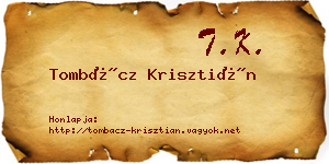 Tombácz Krisztián névjegykártya